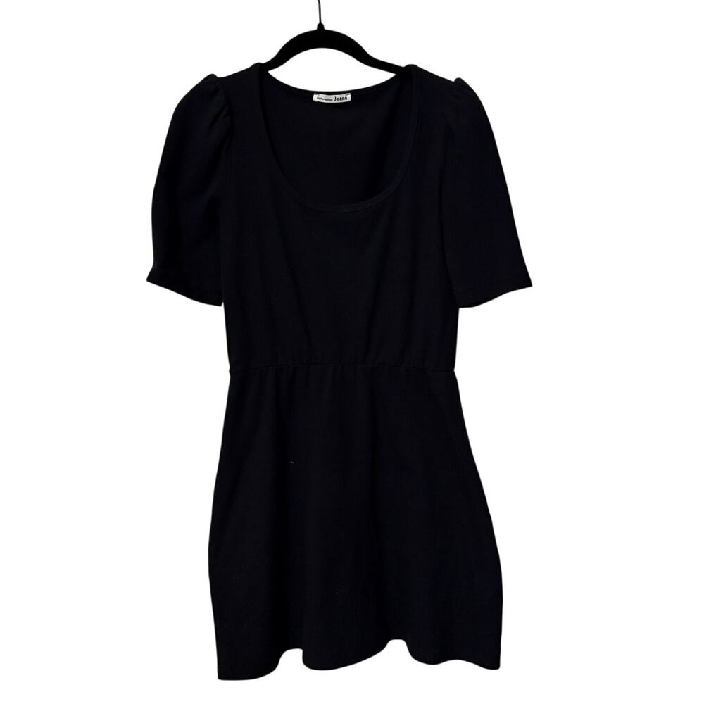 Reformation Black Puff Sleeve Mini Dress Size Medium